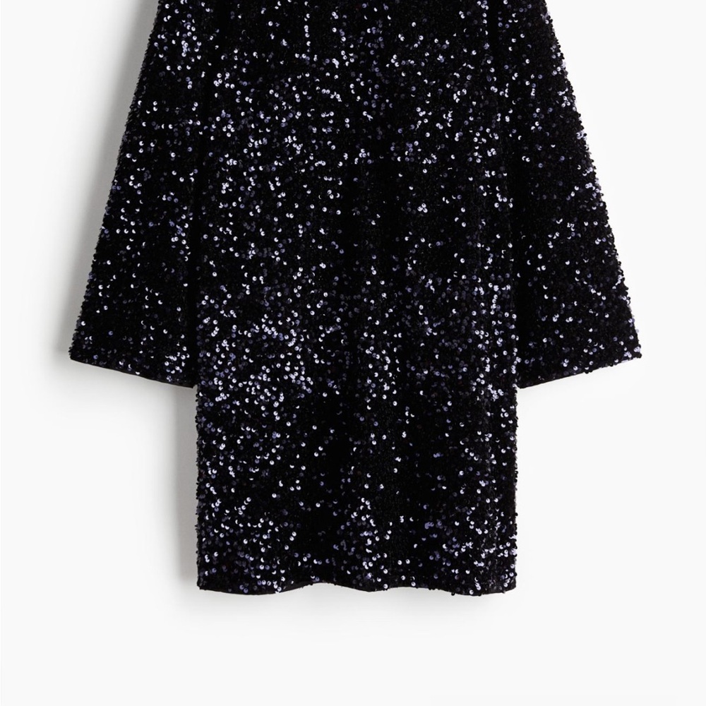 Sequin A-Line Dress Navy